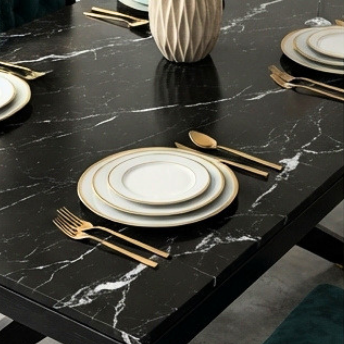 Luxury Ivory & Gold Dining Table by WAHABIBI – alternate view 6