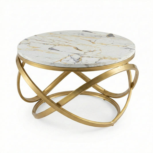 Aurelia Loop Coffee Table Wrought Iron Frame Laminated Top