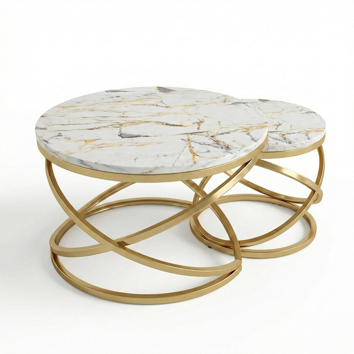 Aurelia Loop Coffee Table Wrought Iron Frame Laminated Top