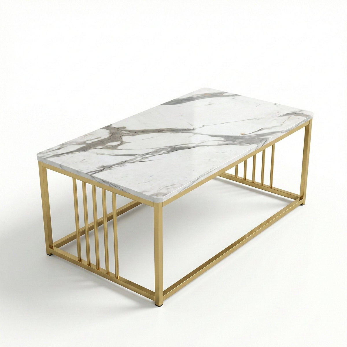 Imperio Edge Coffee Table Wrought Iron Frame Laminated Top