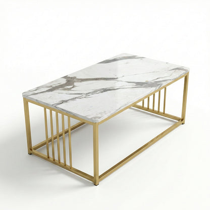 Imperio Edge Coffee Table Wrought Iron Frame Laminated Top