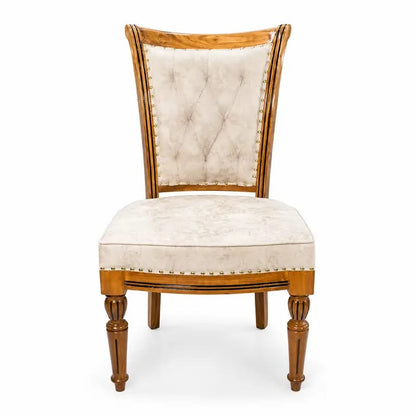 Tall Slatted-CREAM Wooden Dining Chair by WAHABIBI