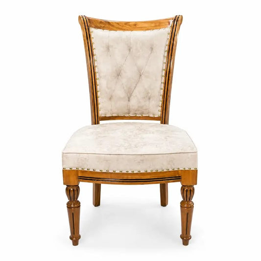 Tall Slatted-CREAM Wooden Dining Chair by WAHABIBI